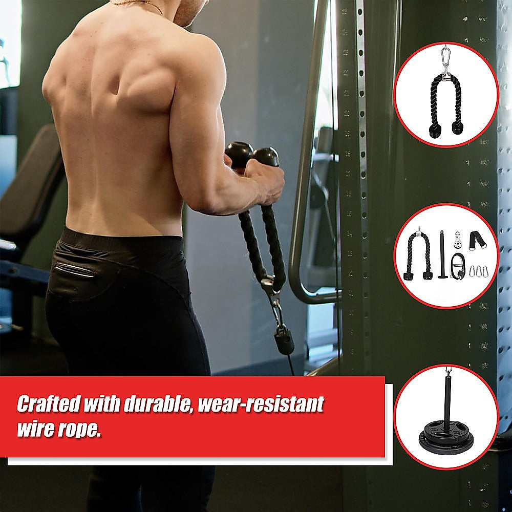 Gym Equipment & Accessories: Fitness Pulley Set Gym Kit Tool Accessories Wire Rope