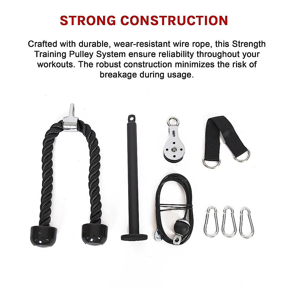 Gym Equipment & Accessories: Fitness Pulley Set Gym Kit Tool Accessories Wire Rope