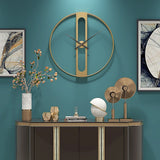 Clocks: Gold Clover Metal Wall Clock