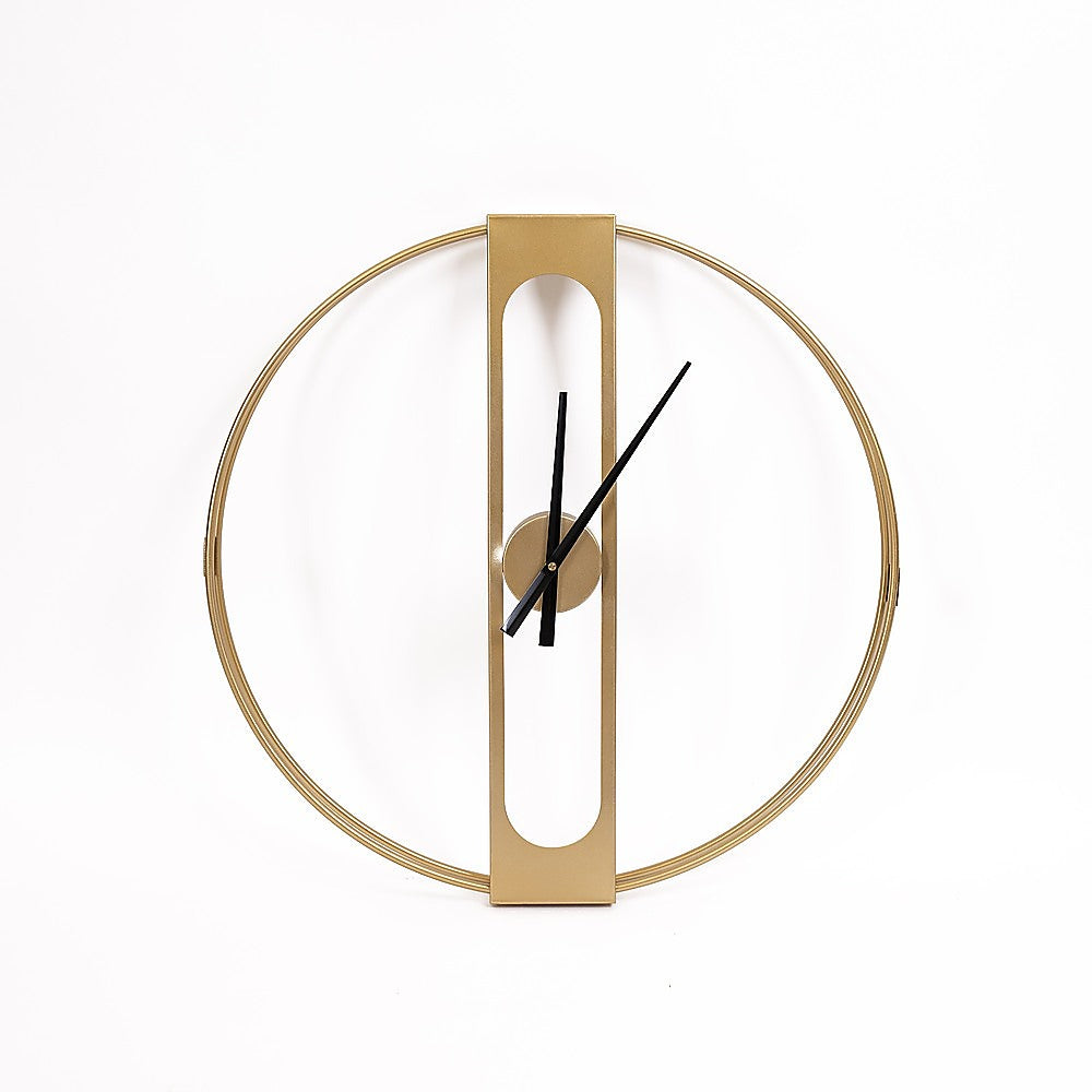 Clocks: Gold Clover Metal Wall Clock