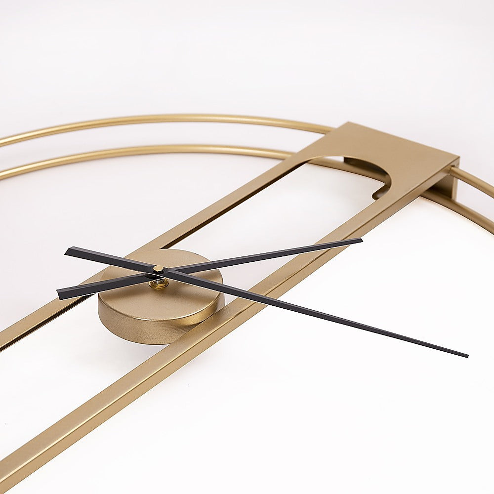 Clocks: Gold Clover Metal Wall Clock