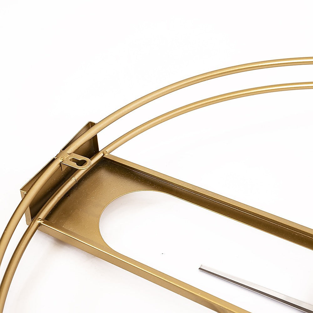Clocks: Gold Clover Metal Wall Clock