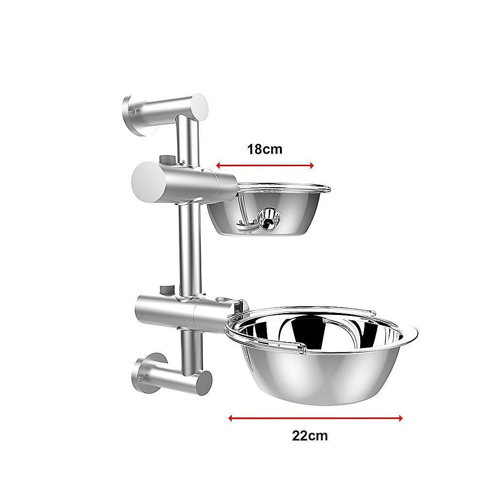 Wall Mounted Dog Bowl Adjustable Height Pet Feeder For Easy Feeding