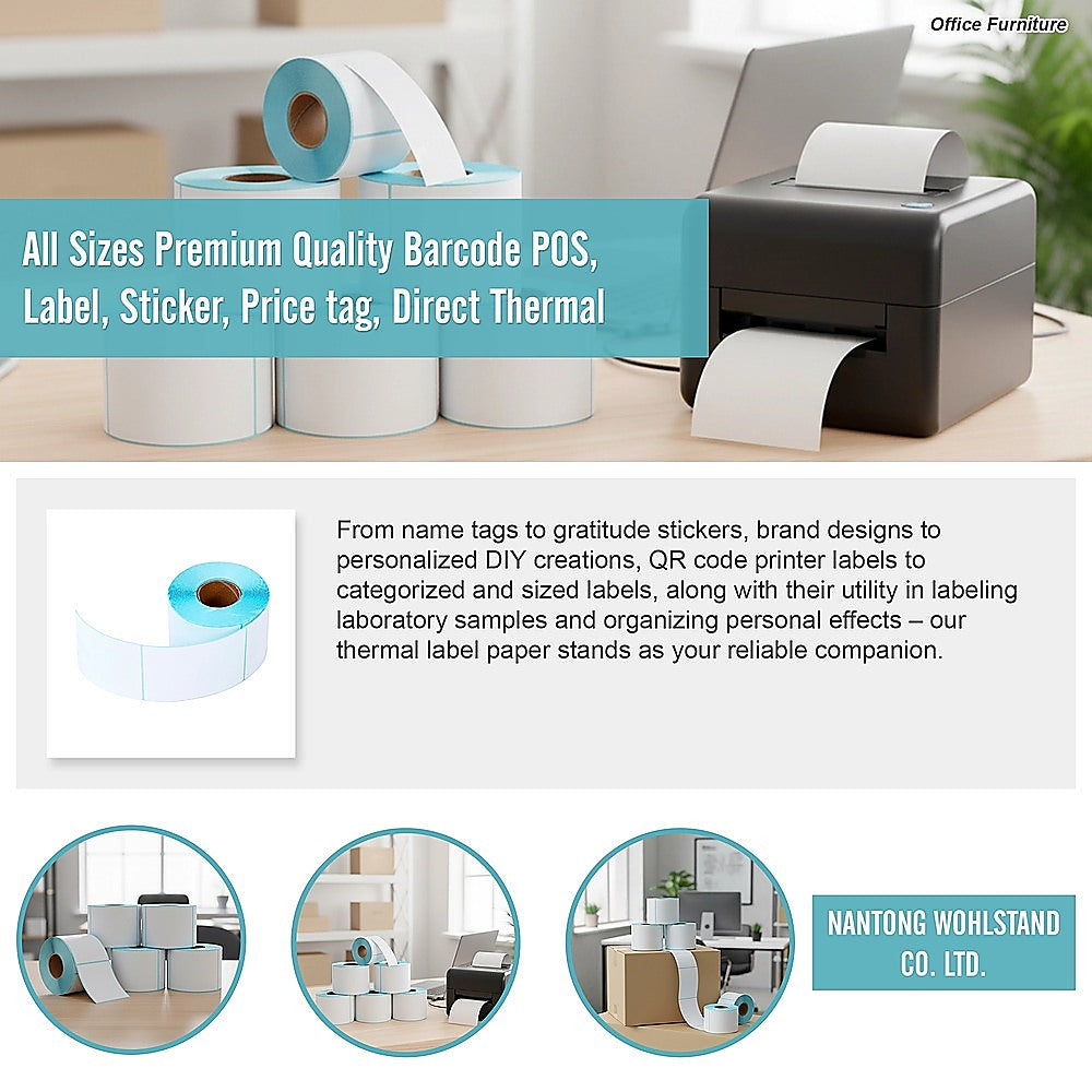 All Sizes Premium Quality Barcode POS, Label, Sticker, Price tag, Direct Thermal