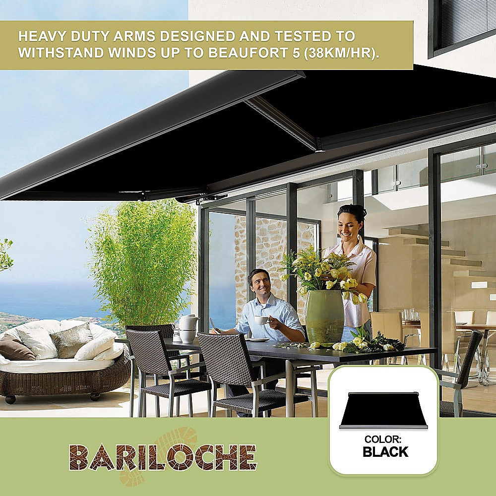 Awnings: 5.0m x 3.0m Retractable Folding Arm Awning Heavy Duty Full Cassette Motorised