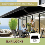 Awnings: 5.0m x 3.0m Retractable Folding Arm Awning Heavy Duty Full Cassette Motorised