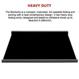 Awnings: 5.0m x 3.0m Retractable Folding Arm Awning Heavy Duty Full Cassette Motorised