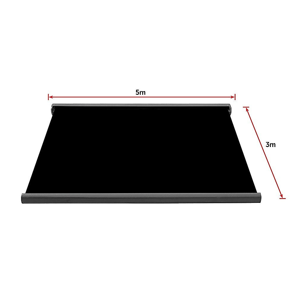 Awnings: 5.0m x 3.0m Retractable Folding Arm Awning Heavy Duty Full Cassette Motorised