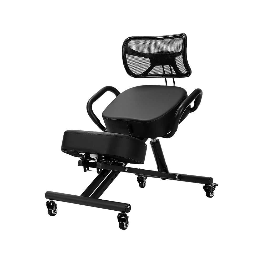 Office & Desk Chairs: Ergonomic Kneeling Posture Chair with Backrest Adjustable Height and Casters