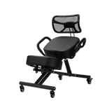 Office & Desk Chairs: Ergonomic Kneeling Posture Chair with Backrest Adjustable Height and Casters