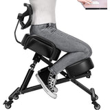 Office & Desk Chairs: Ergonomic Kneeling Posture Chair with Backrest Adjustable Height and Casters