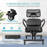 Office & Desk Chairs: Ergonomic Kneeling Posture Chair with Backrest Adjustable Height and Casters