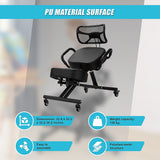 Office & Desk Chairs: Ergonomic Kneeling Posture Chair with Backrest Adjustable Height and Casters