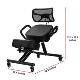 Office & Desk Chairs: Ergonomic Kneeling Posture Chair with Backrest Adjustable Height and Casters