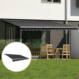 Awnings: Outdoor Folding Arm Awning Retractable Sunshade Canopy Grey 3.0m x 2.5m