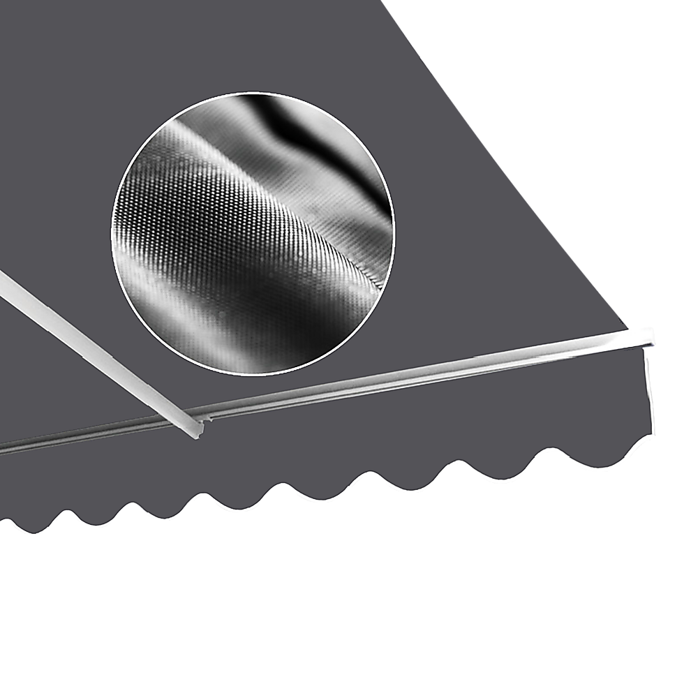 Awnings: Outdoor Folding Arm Awning Retractable Sunshade Canopy Grey 3.0m x 2.5m