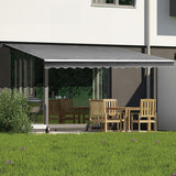 Awnings: Outdoor Folding Arm Awning Retractable Sunshade Canopy Grey 3.0m x 2.5m