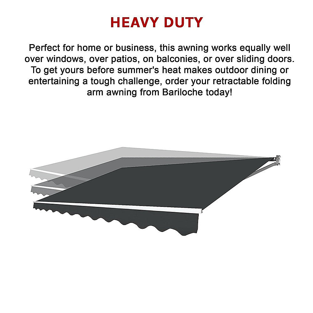 Awnings: Outdoor Folding Arm Awning Retractable Sunshade Canopy Grey 3.0m x 2.5m