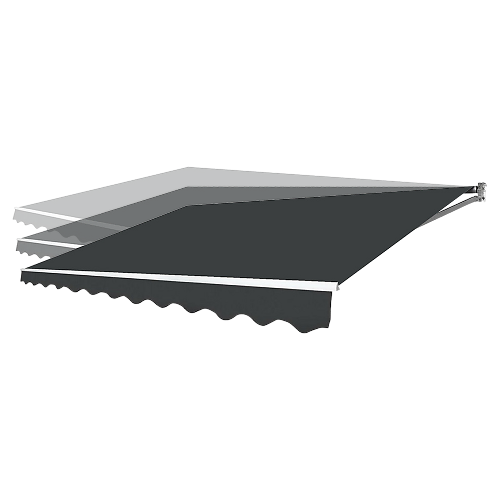 Awnings: Outdoor Folding Arm Awning Retractable Sunshade Canopy Grey 4.0m x 3.0m