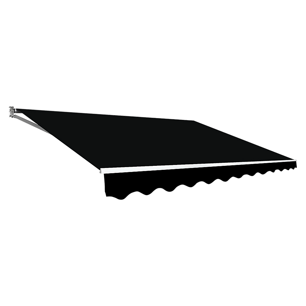 Awnings: Outdoor Folding Arm Awning Retractable Sunshade Canopy Black 4.0m x 3.0m