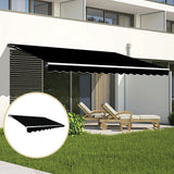 Awnings: Outdoor Folding Arm Awning Retractable Sunshade Canopy Black 4.0m x 3.0m