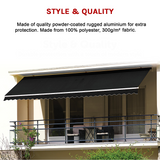 Awnings: Outdoor Folding Arm Awning Retractable Sunshade Canopy Black 4.0m x 3.0m