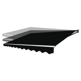 Awnings: Outdoor Folding Arm Awning Retractable Sunshade Canopy Black 4.0m x 3.0m