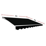 Awnings: Outdoor Folding Arm Awning Retractable Sunshade Canopy Black 4.0m x 3.0m