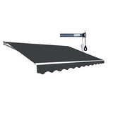 Awnings: Motorised Outdoor Folding Arm Awning Retractable Sunshade Canopy Grey 3.0m x 2.5m