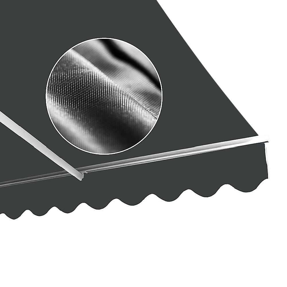 Awnings: Motorised Outdoor Folding Arm Awning Retractable Sunshade Canopy Grey 3.0m x 2.5m