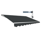 Awnings: Motorised Outdoor Folding Arm Awning Retractable Sunshade Canopy Grey 4.0m x 2.5m