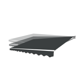 Awnings: Motorised Outdoor Folding Arm Awning Retractable Sunshade Canopy Grey 4.0m x 2.5m