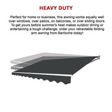 Awnings: Motorised Outdoor Folding Arm Awning Retractable Sunshade Canopy Grey 4.0m x 2.5m
