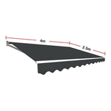 Awnings: Motorised Outdoor Folding Arm Awning Retractable Sunshade Canopy Grey 4.0m x 2.5m