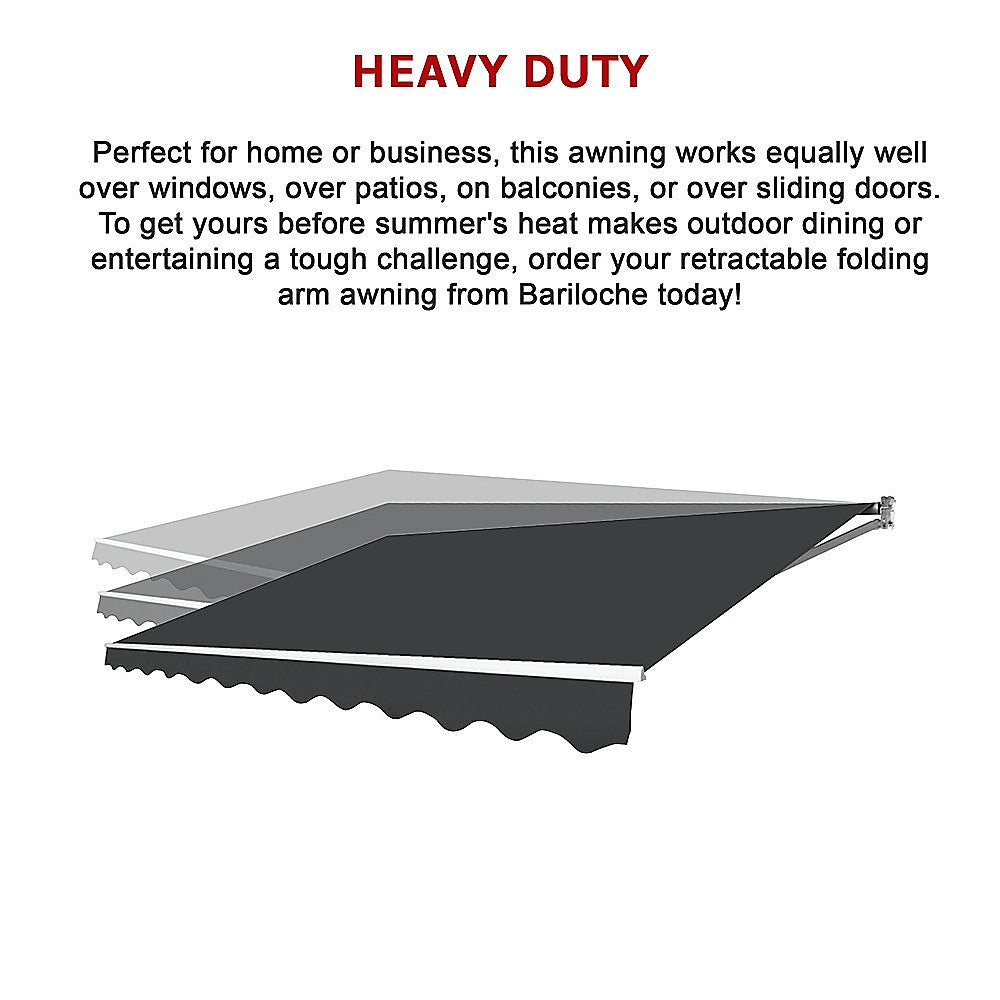 Awnings: Motorised Outdoor Folding Arm Awning Retractable Sunshade Canopy Grey 5.0m x 2.5m