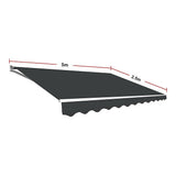 Awnings: Motorised Outdoor Folding Arm Awning Retractable Sunshade Canopy Grey 5.0m x 2.5m