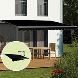 Awnings: Motorised Outdoor Folding Arm Awning Retractable Sunshade Canopy Black 5.0m x 3.0m
