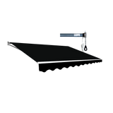 Awnings: Motorised Outdoor Folding Arm Awning Retractable Sunshade Canopy Black 5.0m x 3.0m