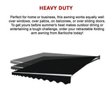 Awnings: Motorised Outdoor Folding Arm Awning Retractable Sunshade Canopy Black 5.0m x 3.0m