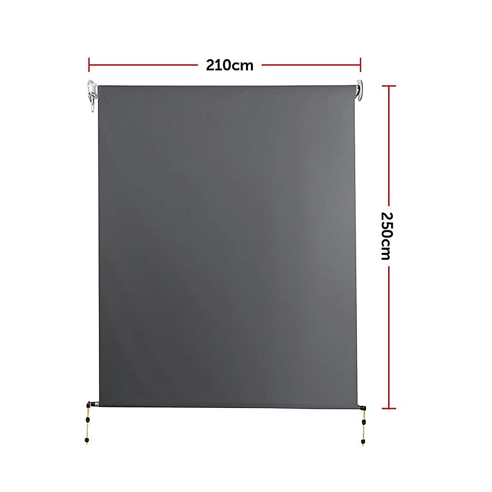 Awnings: Retractable Straight Drop Roll Down Awning Garden Patio Screen 2.1X2.5M