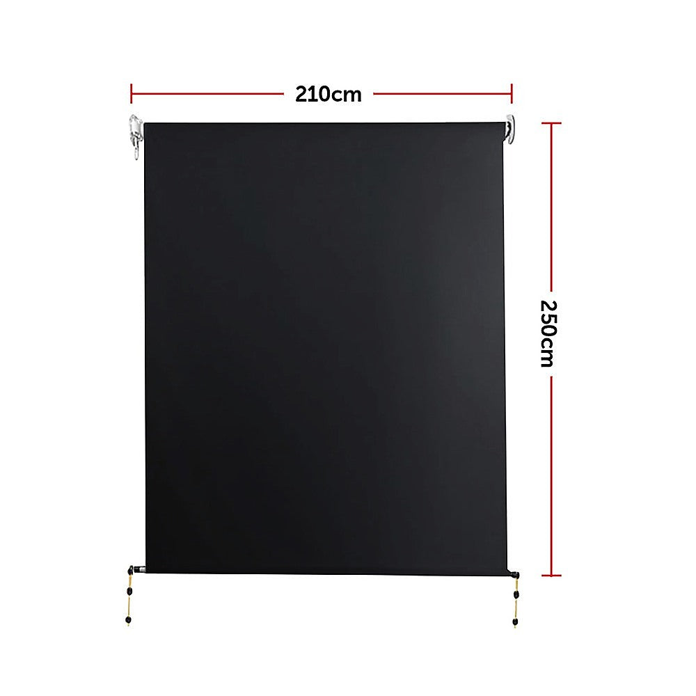 Awnings: Retractable Straight Drop Roll Down Awning Garden Patio Screen 2.1X2.5M