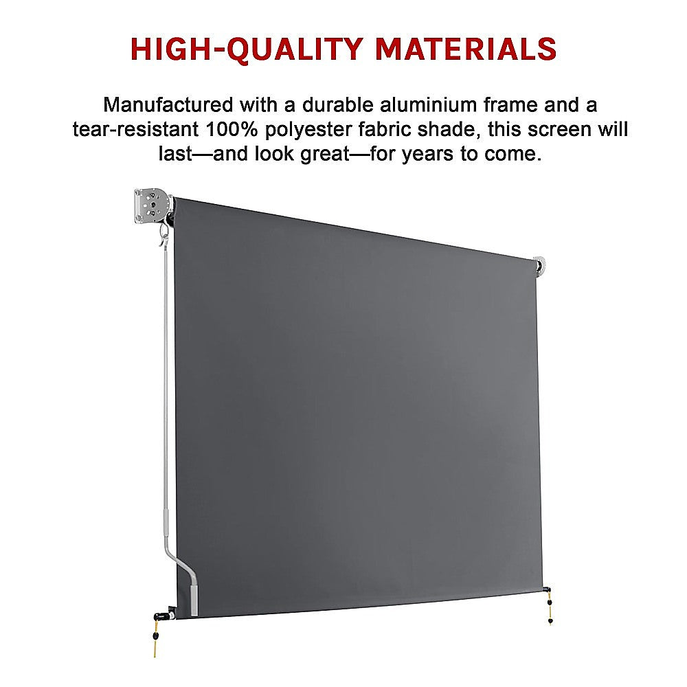 Awnings: Retractable Straight Drop Roll Down Awning Garden Patio Screen 3.0X2.5M