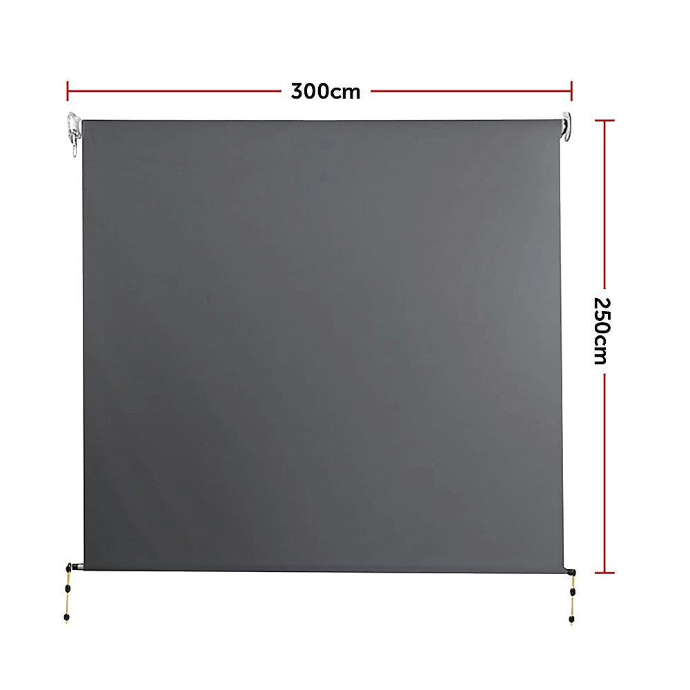 Awnings: Retractable Straight Drop Roll Down Awning Garden Patio Screen 3.0X2.5M