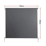Awnings: Retractable Straight Drop Roll Down Awning Garden Patio Screen 3.0X2.5M