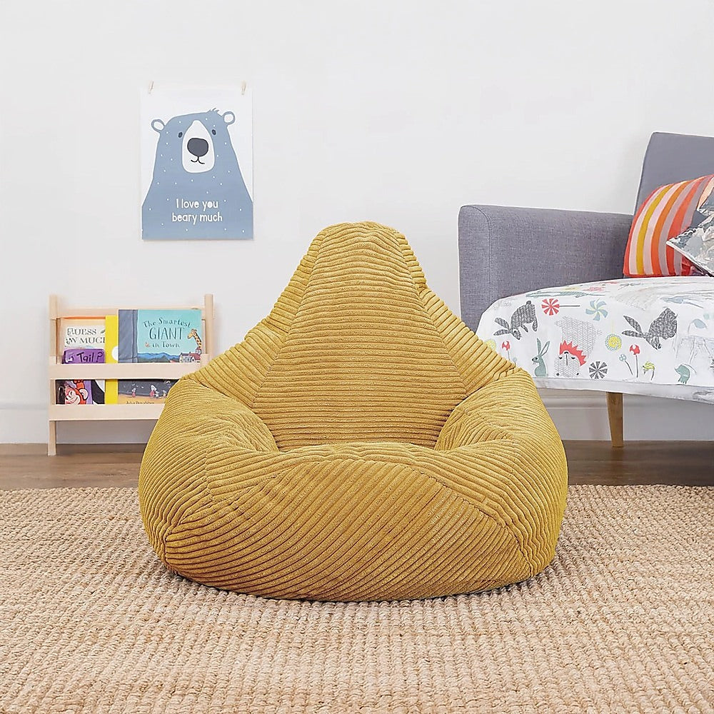 Sofa Accessories: Jumbo Cord Beanbag Chair Cover Unfilled Large Bean Bag - Mustard