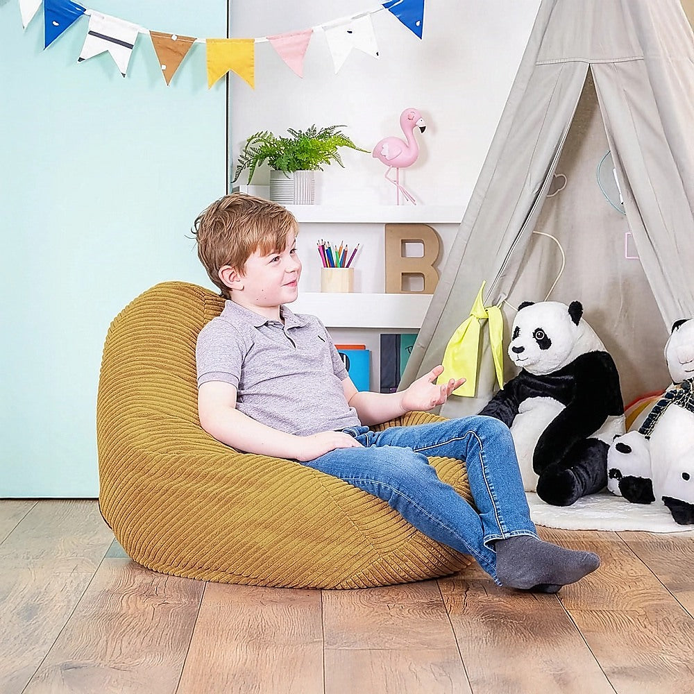 Sofa Accessories: Jumbo Cord Beanbag Chair Cover Unfilled Large Bean Bag - Mustard