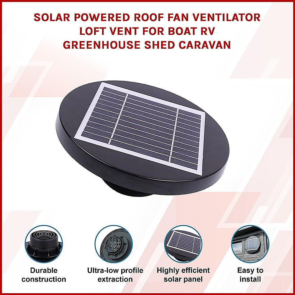 Masonry Tools: Solar Powered Roof Fan Ventilator Loft Vent for Boat RV Greenhouse Shed Caravan