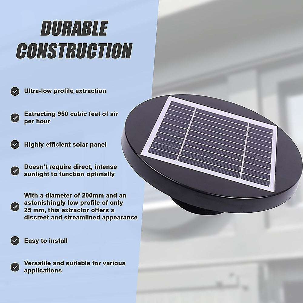 Masonry Tools: Solar Powered Roof Fan Ventilator Loft Vent for Boat RV Greenhouse Shed Caravan