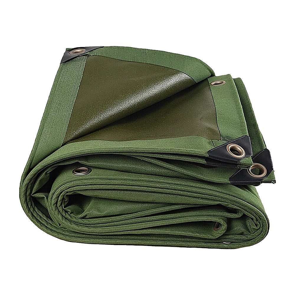 Awnings: 3x4M Army Heavy Duty Waterproof Canvas Tarp Tarpaulin Sun Blocked Dustproof
