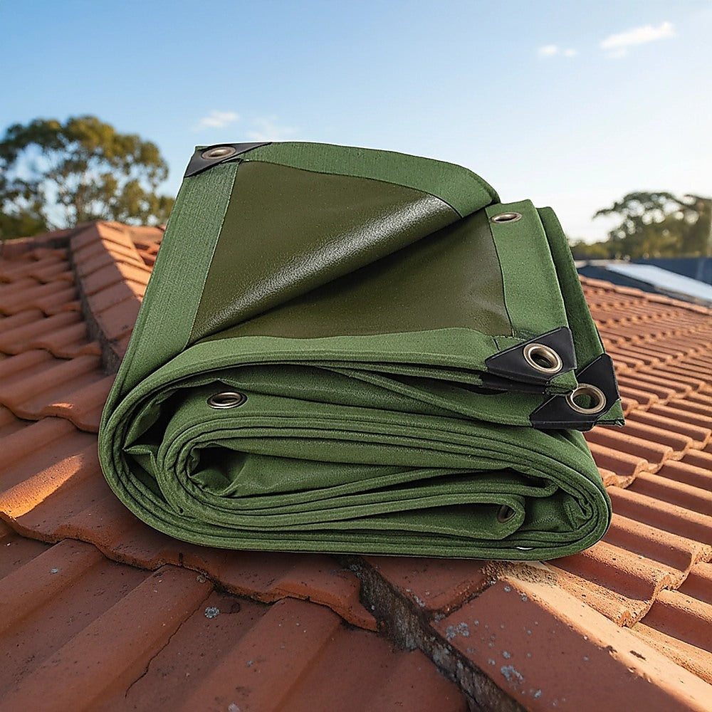 Awnings: 3x4M Army Heavy Duty Waterproof Canvas Tarp Tarpaulin Sun Blocked Dustproof